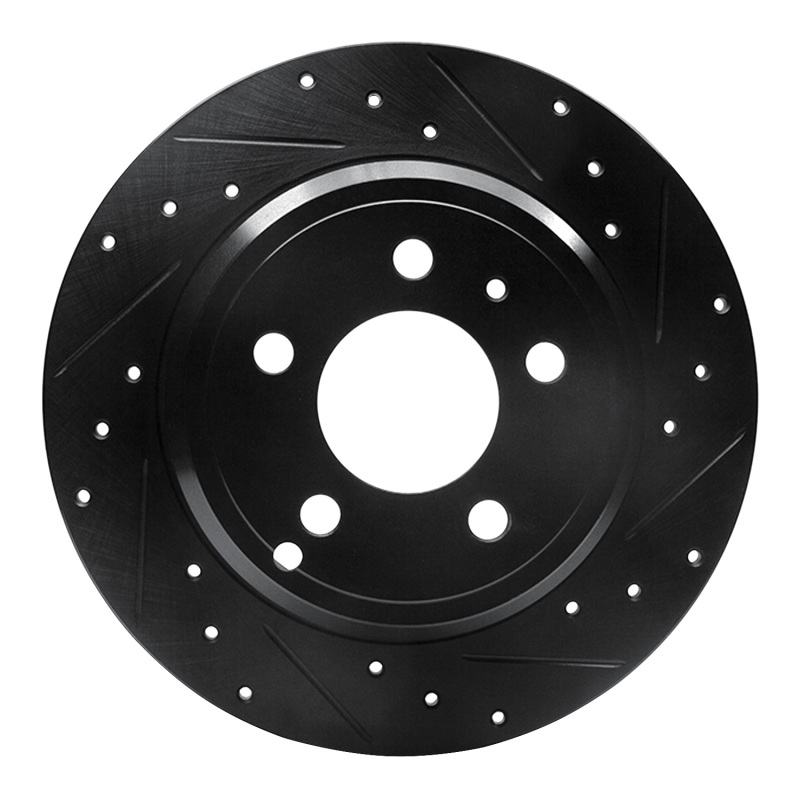Volvo C70 Brake Rotor (1) - Rear Right - R1 Concepts - Drilled & Slotted - Black - `96-`04 Volvo C70 Brake Rotor (1) - Rear Right - R1 Concepts - Drilled & Slotted - Black - `96-`04